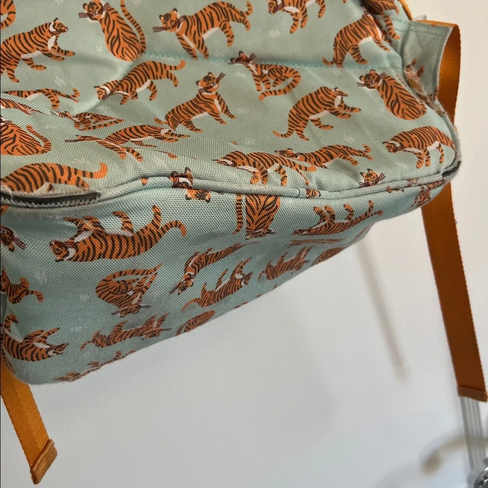 Crate & Kids Tiger Print Backpack - Turquoise and Orange - Picture 6 of 9